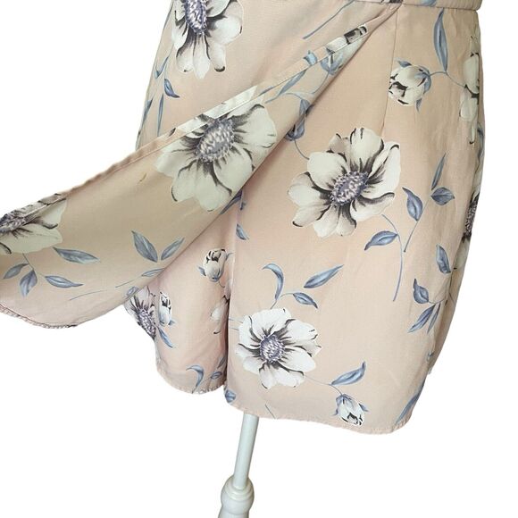 Lulus Small Magical Meadow Romper Skort Dress Vneck Blush Pink Floral - Picture 7 of 11